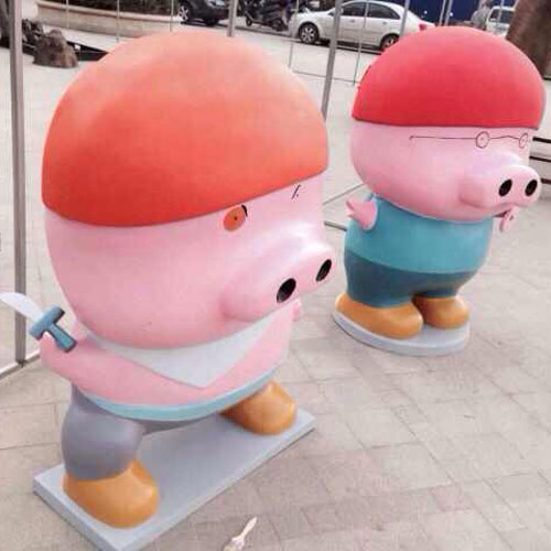 卡通小豬雕塑小品 卡通小豬雕塑小品