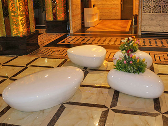 玻璃鋼石頭坐凳花盆 玻璃鋼石頭坐凳花盆