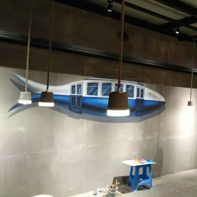 創(chuàng)意飛機模型墻繪藝術 創(chuàng)意飛機模型墻繪藝術